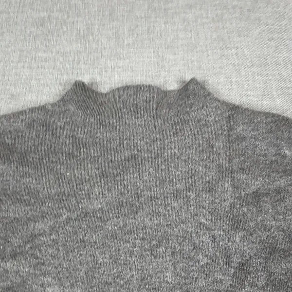 Carolyn Taylor Sweater Womens L Gray Viscose Blend Mock Neck Ruffle Tight-Knit - Image 7