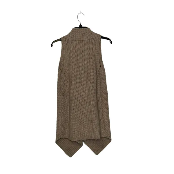 Ann Taylor Open Cardigan Sweater Size Small Tan Sleeveless Womens Wool‎ Blend - Image 5