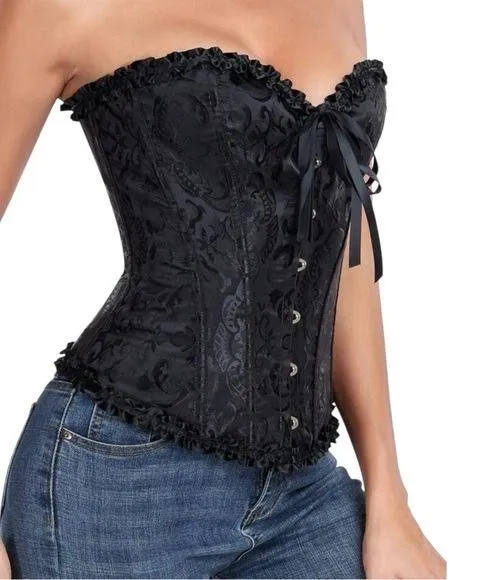Women's Black Lace-Up Tight Body Shaper Corset - Image 2