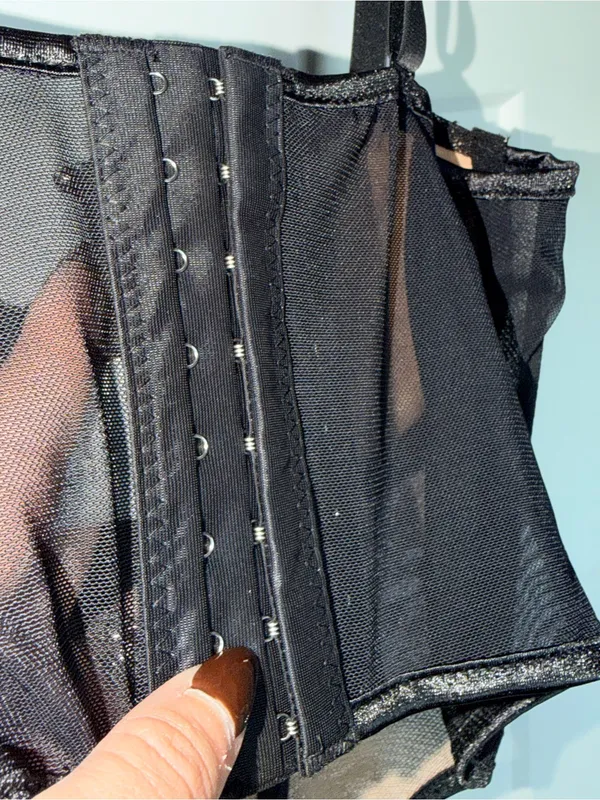 NWT Mesh Overlay Lace Corset Black Size M - Image 3
