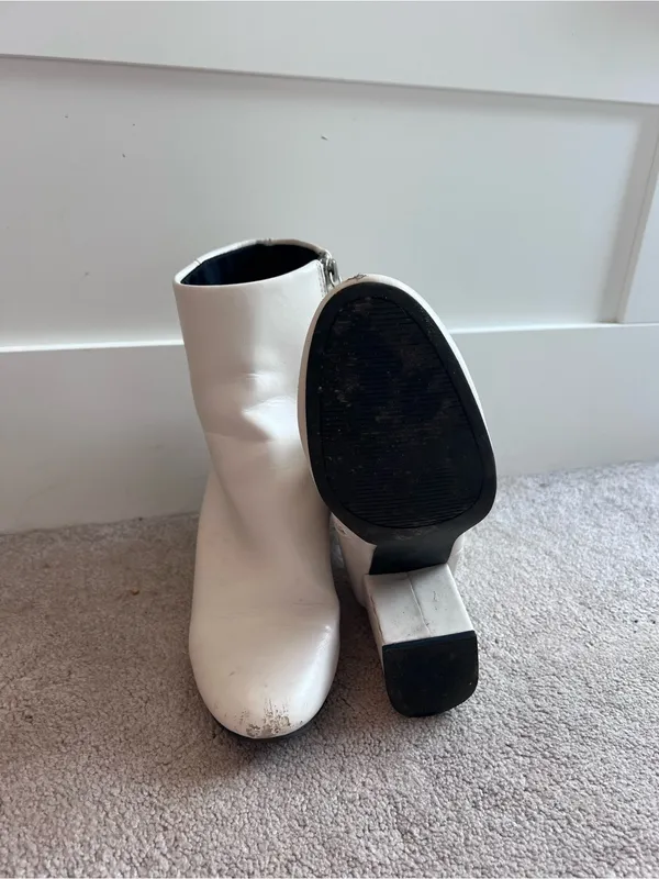 Altar'd State White Block Heel Ankle Boots - Image 3