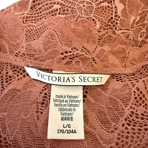 Victoria's Secret Floral Sheer Lace Chemise Slip Lingerie Pajama Nighty Large - Image 4
