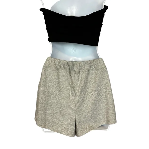 Splendid Gray Jogger Shorts XS Wide Leg Knit Pockets Drawstring Loungewear NEW - Image 6