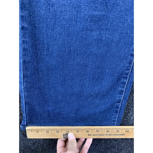 High Waisted Flare Jeans Medium Wash Distress Fade Womens Size S NEW - Image 10