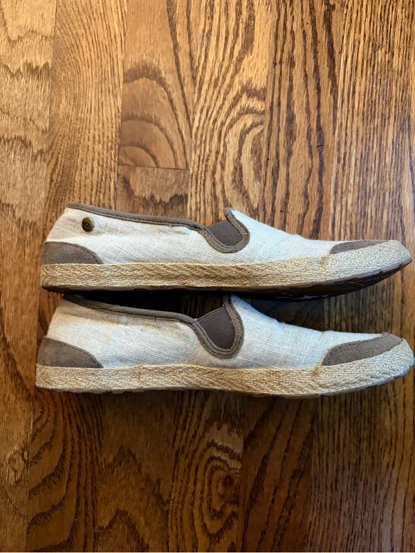 UGG Australia Taupe Linen Espadrille Slip-On Flats Loafers 7.5 - Image 7