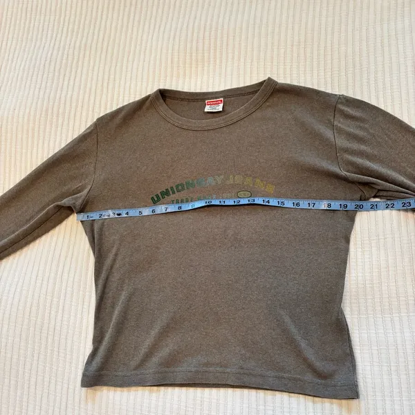 Unionbay Y2K Vintage 90's Long Sleeve Baby Tee Made in USA Cotton Blend Size L - Image 6