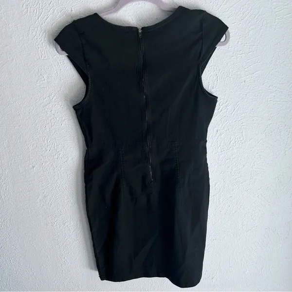 Free People Lia Denim Bodycon Dress Black Sz Small Western Coastal Cowgirl - Image 5