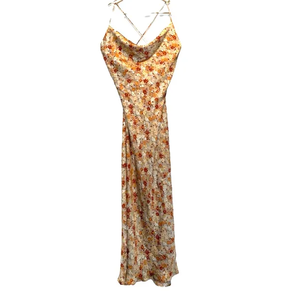 Park & Fifth Kingston Floral Print Satin Strappy Slip Dress Large NEW - Image 2