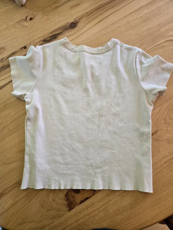 O J. Galt Rough Rider White Graphic Crop Tee OS - Image 4