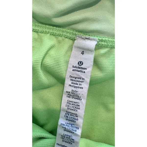 Lululemon Activewear Shorts 4 Green Speed Short Zip Pockets Built In Liner Logo - Image 8