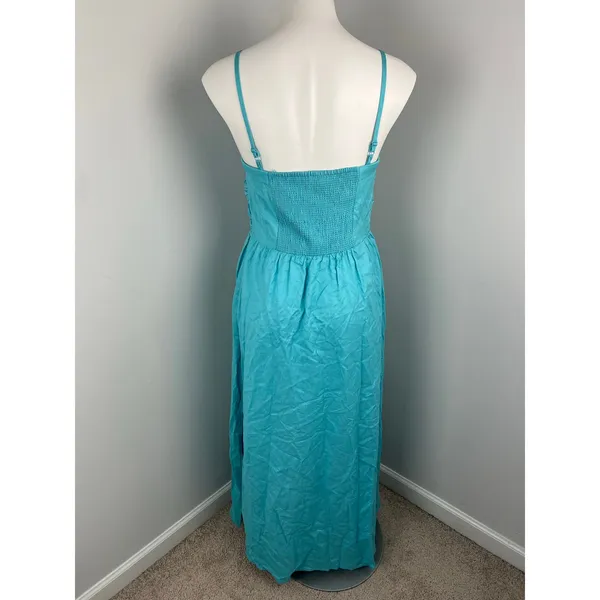 Aaron & Amber Linen Blend Maxi Dress Large Pockets - Image 5