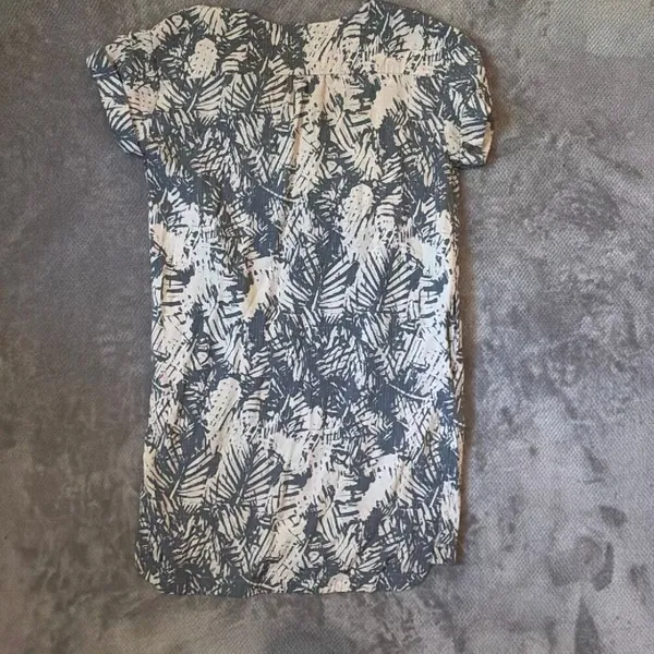 Royal Robbins Small Blue Ivory Tropical Print Shift Dress Short Sleeve Pockets # - Image 10
