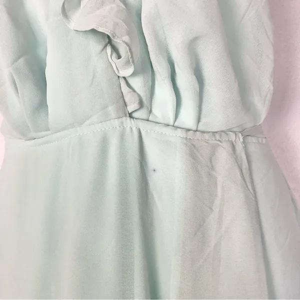BooHoo Light Blue Chiffon Wrap Formal Maxi Dress 6‎ - Image 3