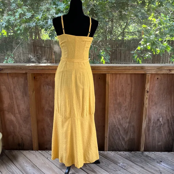 Los Angeles Atelier & Other Stories Yellow Belted Maxi Dress Size 2 - Image 3