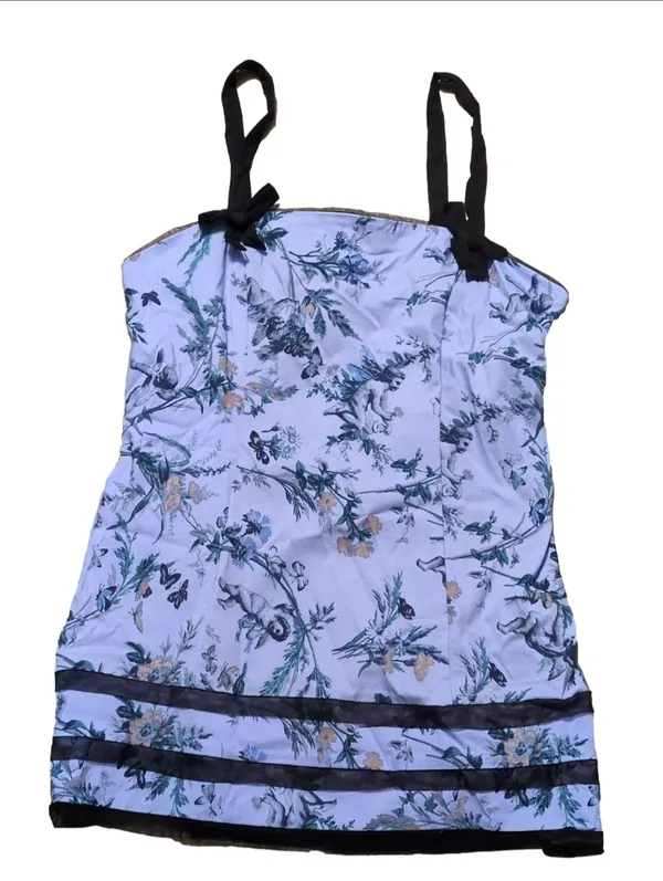 Kimchi Blue X Urban Outfitters Blue Motif Lyla Bow Detail Mini Dress Size XL - Image 2