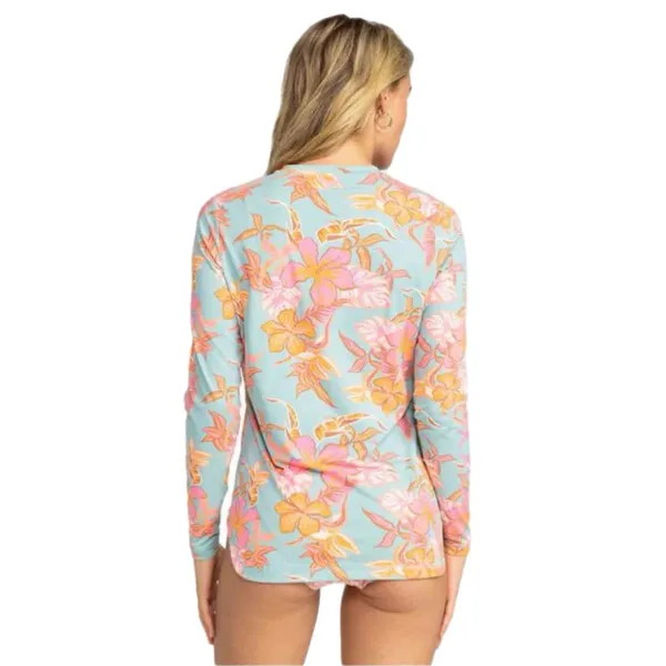 NEW Roxy Women’s UPF 50 Sun Protection Rash Guard Floral Long Sleeve Swim Tee - Image 8
