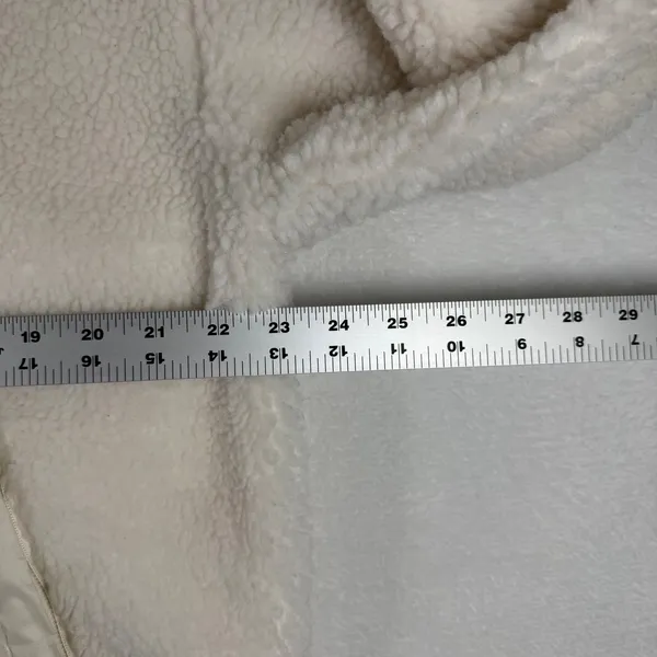 Athleta Tugga Sherpa Snap Pullover‎ Fleece Jacket Cream White Womens Large L - Image 3