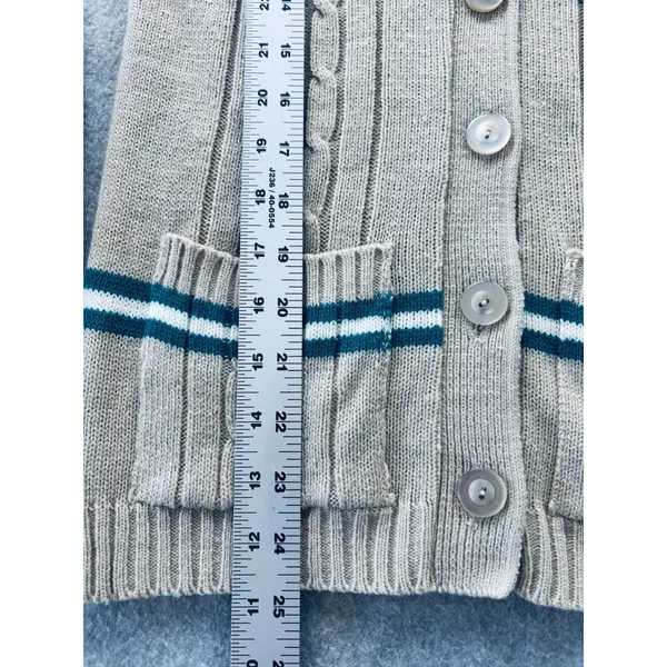 Vintage 70s Kmart Women's Small Stripe Cardigan Retro Sweater Funky Academia - Image 7