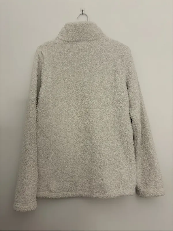 White Fuzzy Patagonia Quarter Zip Jacket Size L - Image 2
