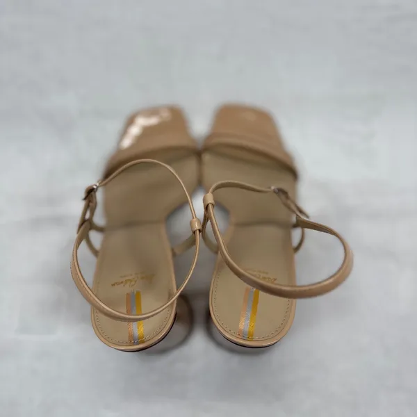 Sam Edelman Block Heel Sandals Square‎ Toe Ankle Strap Nude Beige Size 9M - Image 7