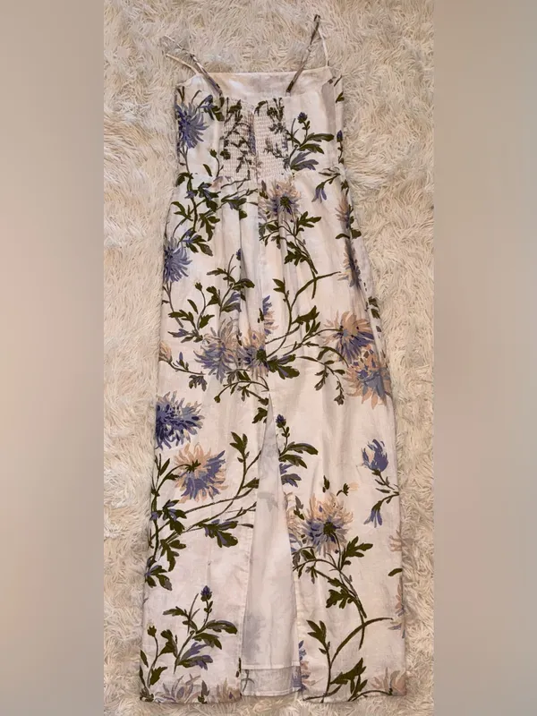 New Reformation Reformation Frankie Linen Maxi Dress sz 4 - Image 8