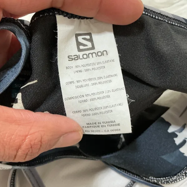 Salomon Sports Bra Black Grey Racerback Compression Medium M - Image 5