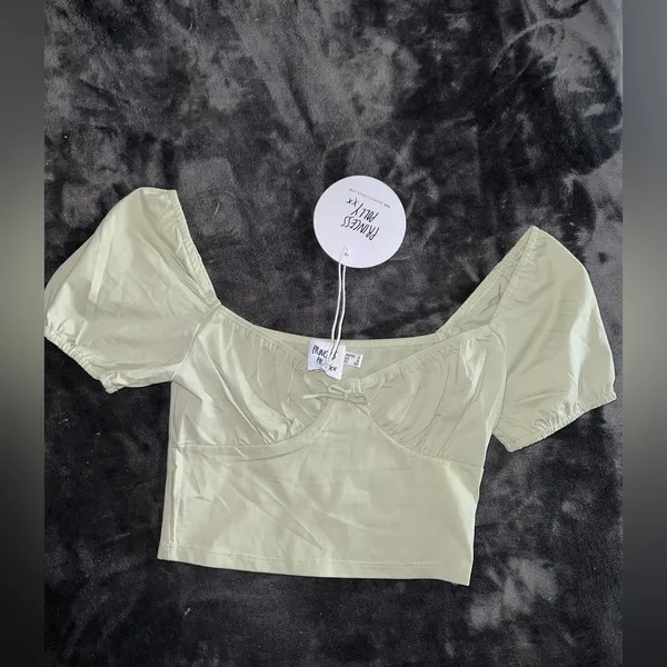 Princess Polly Kendall Crop Top in Sage Size 0 New with tag - Image 6