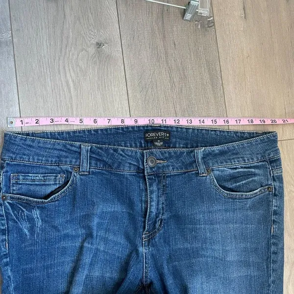 Forever 21 blue denim skinny jeans distressed - Image 5