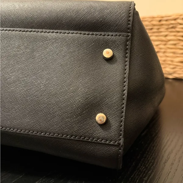 Kate Spade Simple Structured Black Tote Bag with Strap & Handles - Image 7