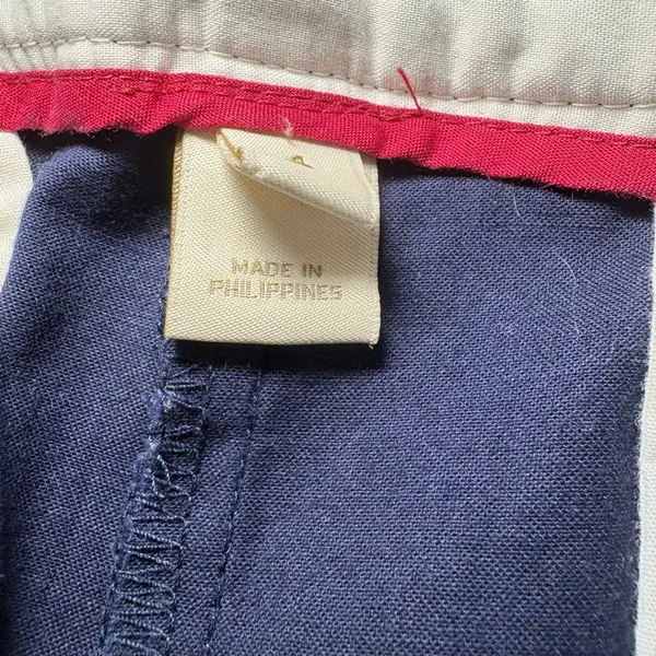 J.Crew Navy Blue White Side Stripe Stretch Cotton Chino Pants Cropped Womens 4‎ - Image 3