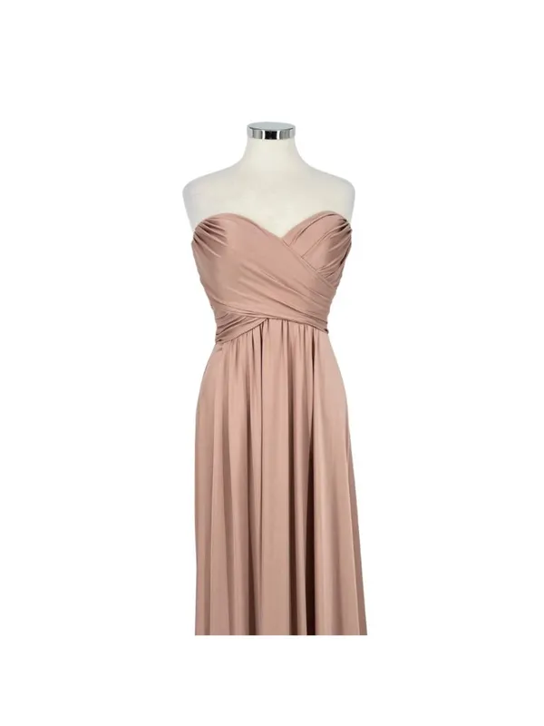 La Femme Blush Pink Strapless High Slit Floor-Length Formal Gown Size 6 - Image 2