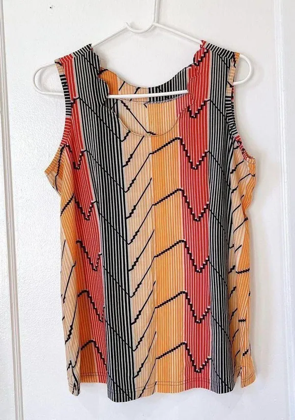 Texture Pattern Sleeveless Pajama Set Multiple Size L - Image 2