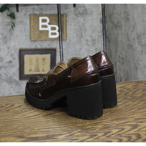 NEW Sun + Stone Womens Presscott Loafer Pumps 10019660600 Wine Pat Purple 10M - Image 6