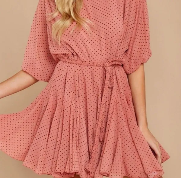 Red Dress Boutique | Polka Dotted Braided Dress - Image 6