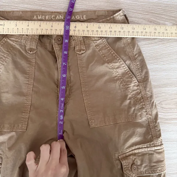 American Eagle 00 Baggy Joggers Cargo Skater Tan Streetwear Y2K Utility - Image 7