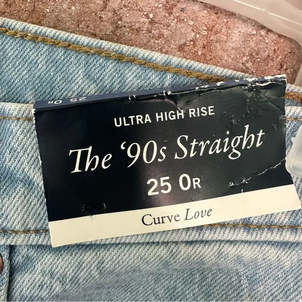 Abercrombie Fitch Curve Love Ultra High Rise 90s Straight Jeans Women’s 25 0 NEW - Image 11