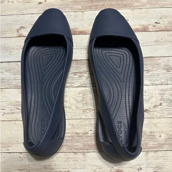 Crocs Sloane Flats Shoes Women's Size 11 Navy Blue Comfort Rubber NWOT - Image 3