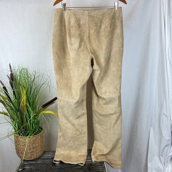 100% Suede Leather High Waist Pants From Apostrophe 12 - Image 3