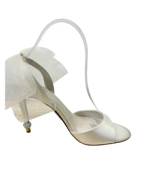 TED BAKER Harinaa Satin Organza Bow Sandal Heels Size 40 - Image 6