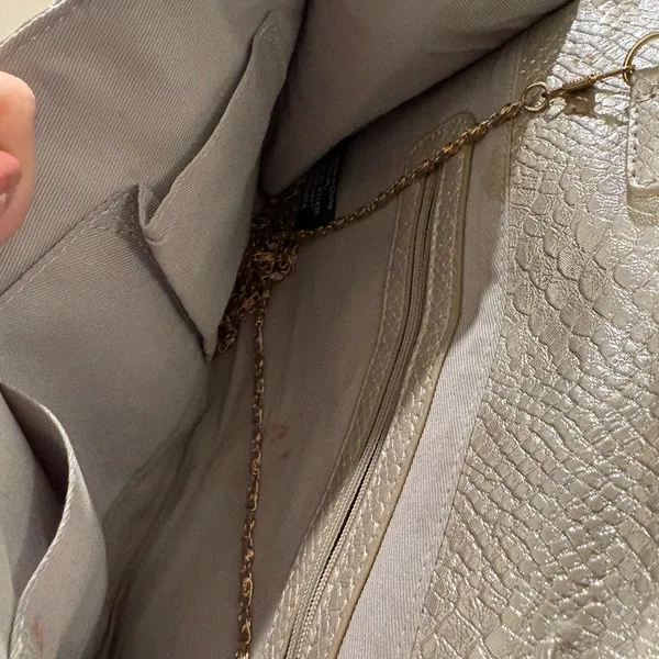 Guess Silver Clutch with Gold Detail and Removable Strap 💜 - Image 8