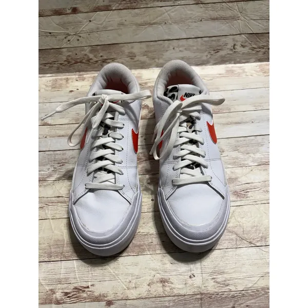 Nike Court Legacy Lift Sneakers Women's Size 10 Orange White Platform - Image 2