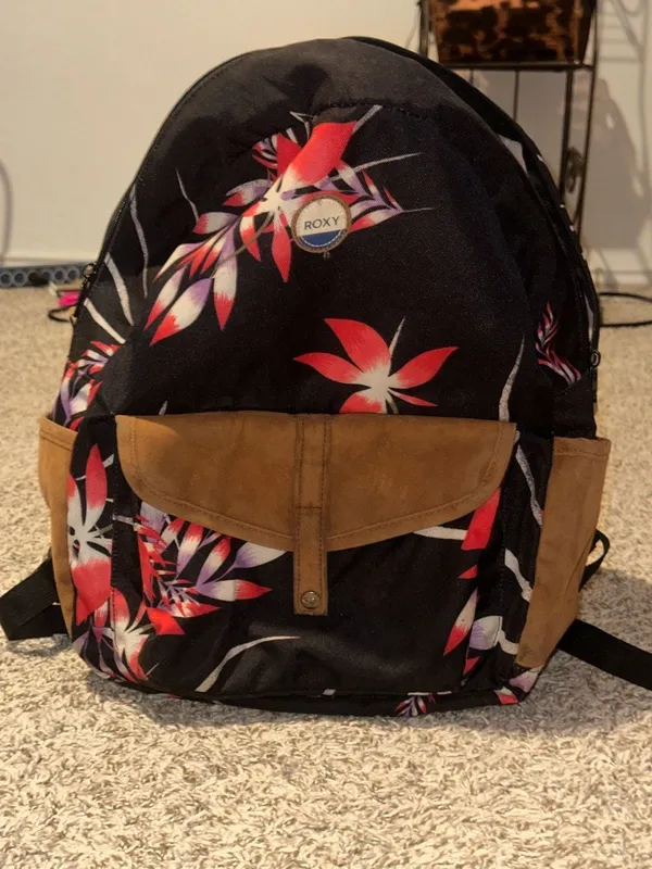 Roxy Carribean Medium 18L Backpack Auburn Savana Floral School Book Bag - Image 6