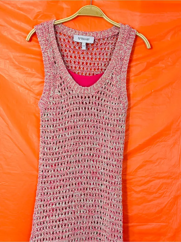 Derek Lam Pink Open-Knit Maxi Cover-Up - Image 7