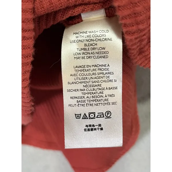 Free People Marley Off The Shoulder Ribbed Long Sleeve Top Rust Orange M New - Image 9