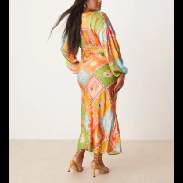 Never fully dressed NWT Soller Emma Dress $228 satin printed spring revolve boho - Image 6