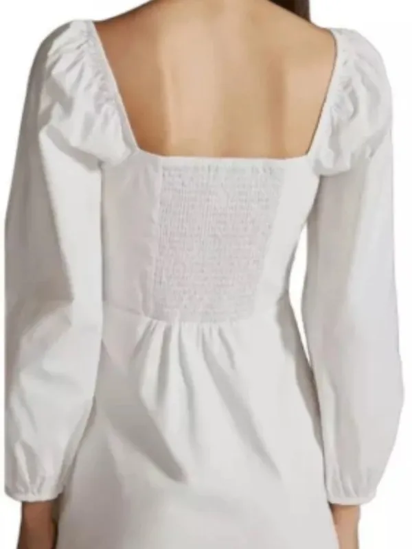 Free People Forget Me Not white puff sleeve mini dress size XS boho clean girl - Image 3