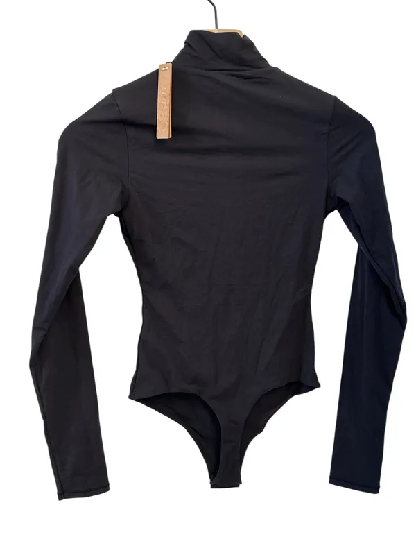 SKIMS FITS EVERYBODY ZIP FRONT LONG SLEEVE THONG BODYSUIT ONYX S ( sold out) - Image 6