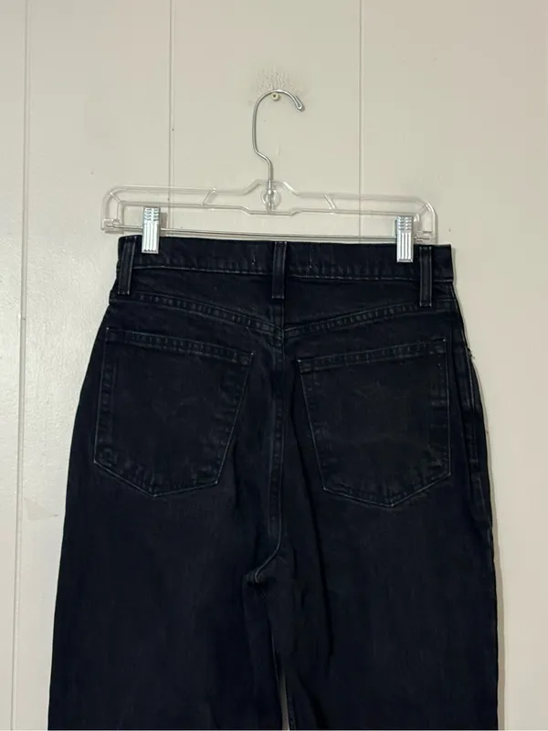 Abercrombie & Fitch Curve Love 90s Straight Ultra High Rise Black Jeans 28 6R - Image 6
