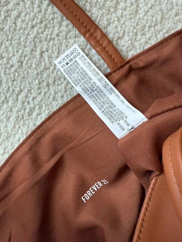 Vintage Faux Leather Forever 21 Shoulder Tote Bag - Image 2