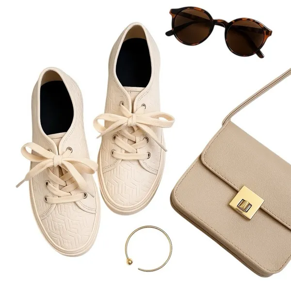 Tommy Hilfiger Toni Monogram Canvas Sneakers White Lace Up Women's 8.5M in GUC - Image 11